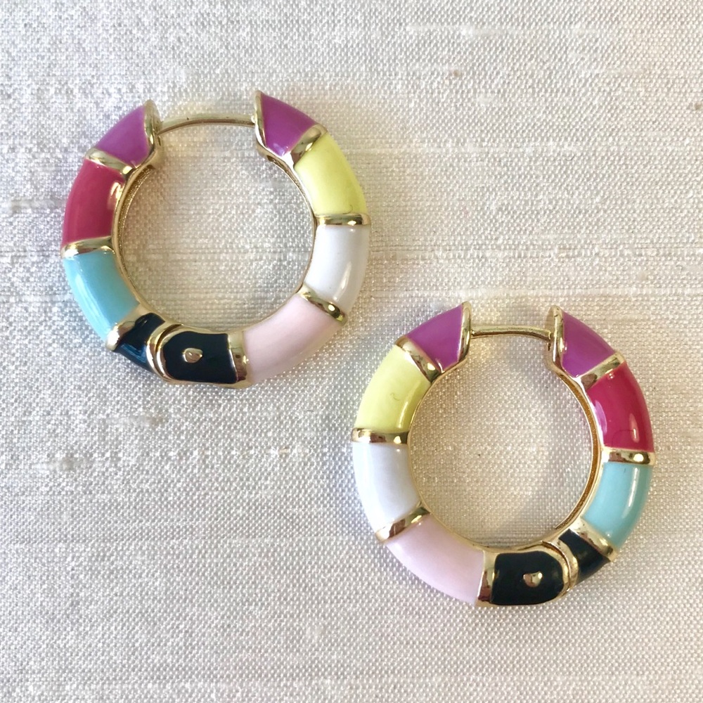 🍭Candy Colored Enamel Hoops🍭 - Picture 3 of 8